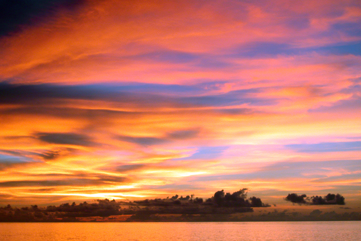 Spectacular sunset atmosphere at Mergui archipelago