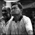 Spectator von Chinese Opera at Kuan Yin Temple in Penang