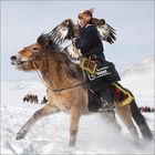 Speeding Eagle Hunter in Mongolia