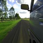 speeding on dirt road...