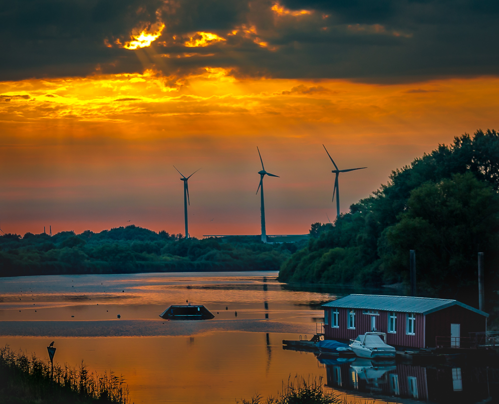 Speerwerk Tatenberg Sonnenuntergang