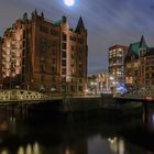 Speicherhaus in Hamburg bei Nacht