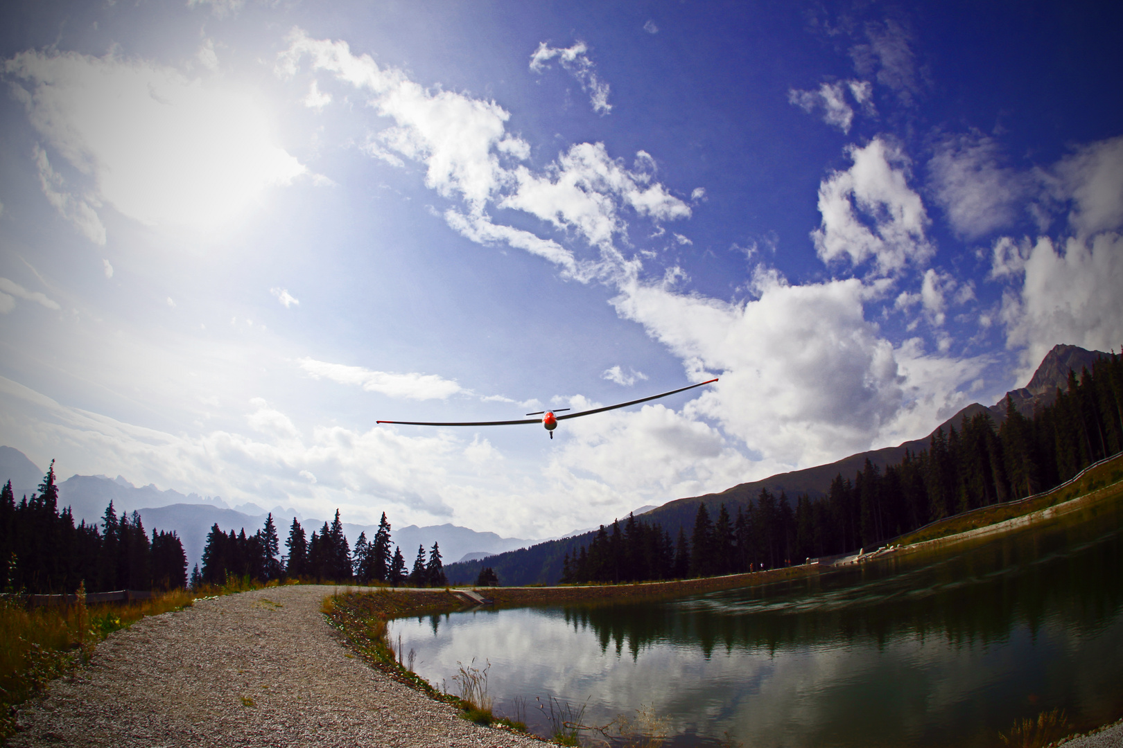 Speichersee Overshoot am Rangger Köpfl Tiol Austria