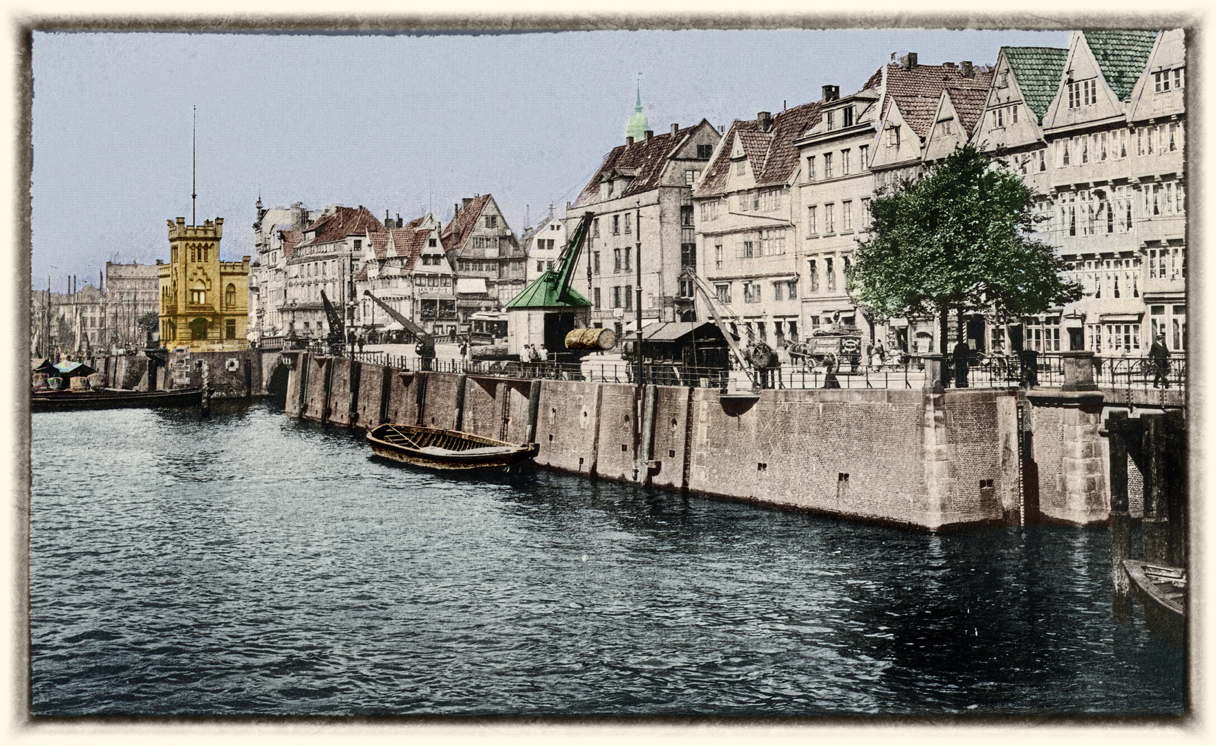 speicherstadt alter Kran am Zollkanal 1895