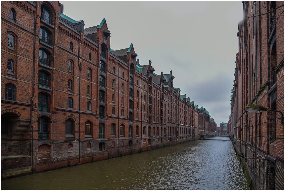 Speicherstadt am grauen Tag