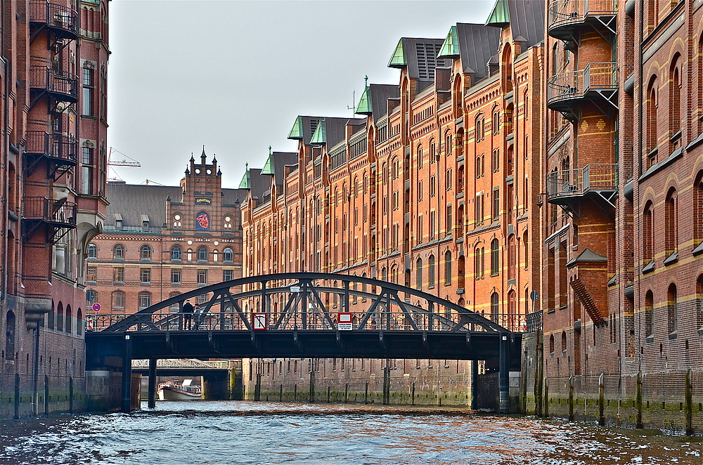 Speicherstadt auf Wasserhöhe