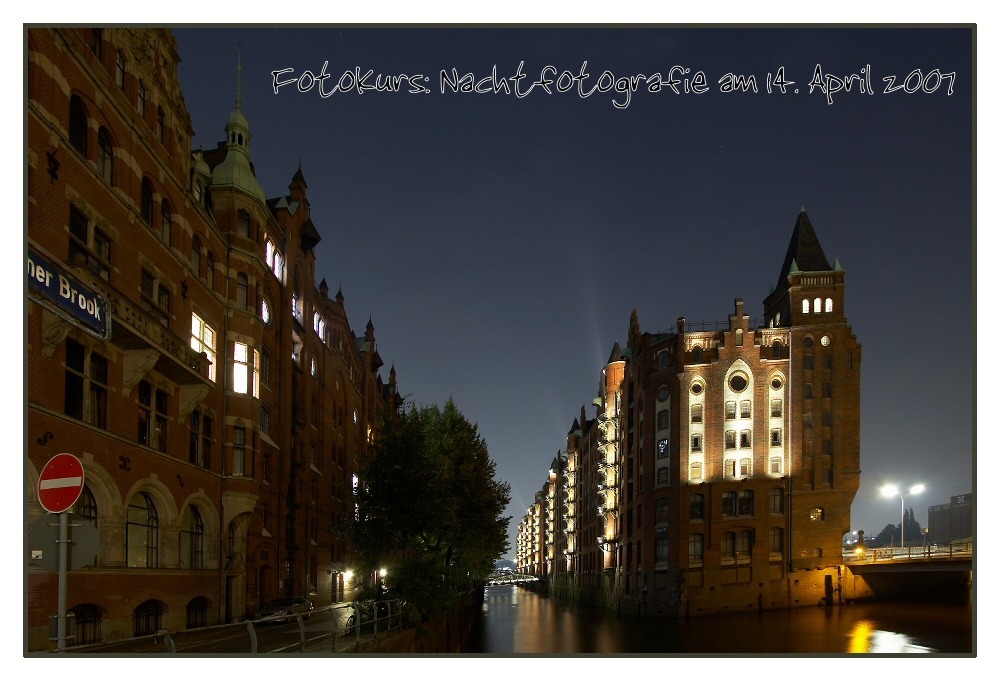 Speicherstadt bei Nacht - Grundlagenfotokurs