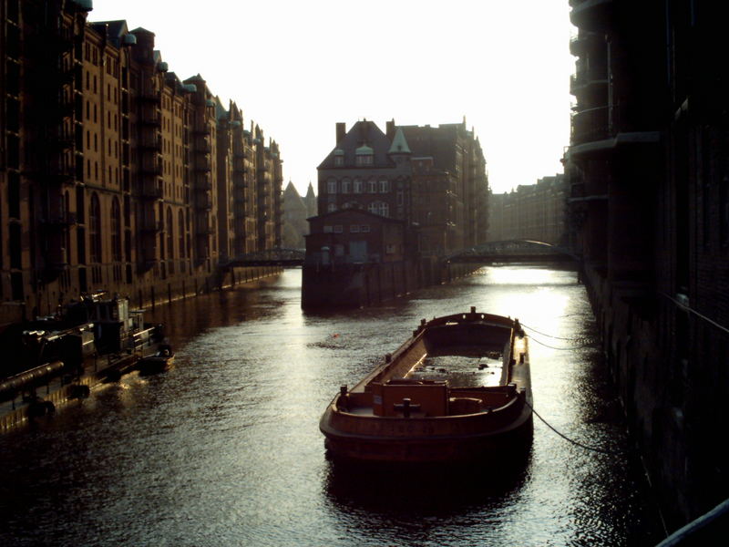 Speicherstadt bei Sonnenuntergang