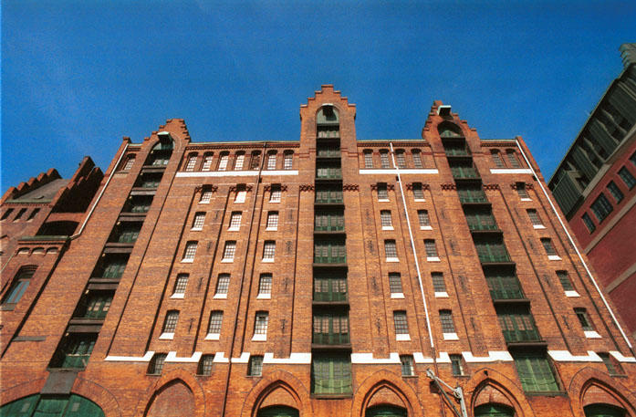 Speicherstadt  durchs fisheye gesehen