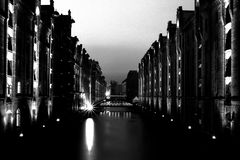 Speicherstadt Hamburg bei Nacht