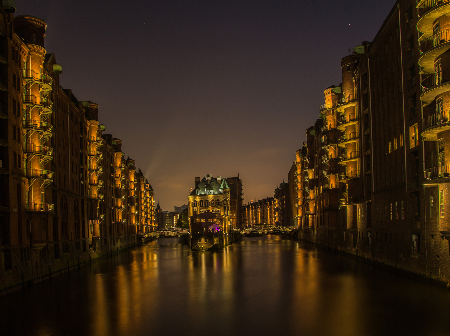 Speicherstadt Hamburg bei Nacht