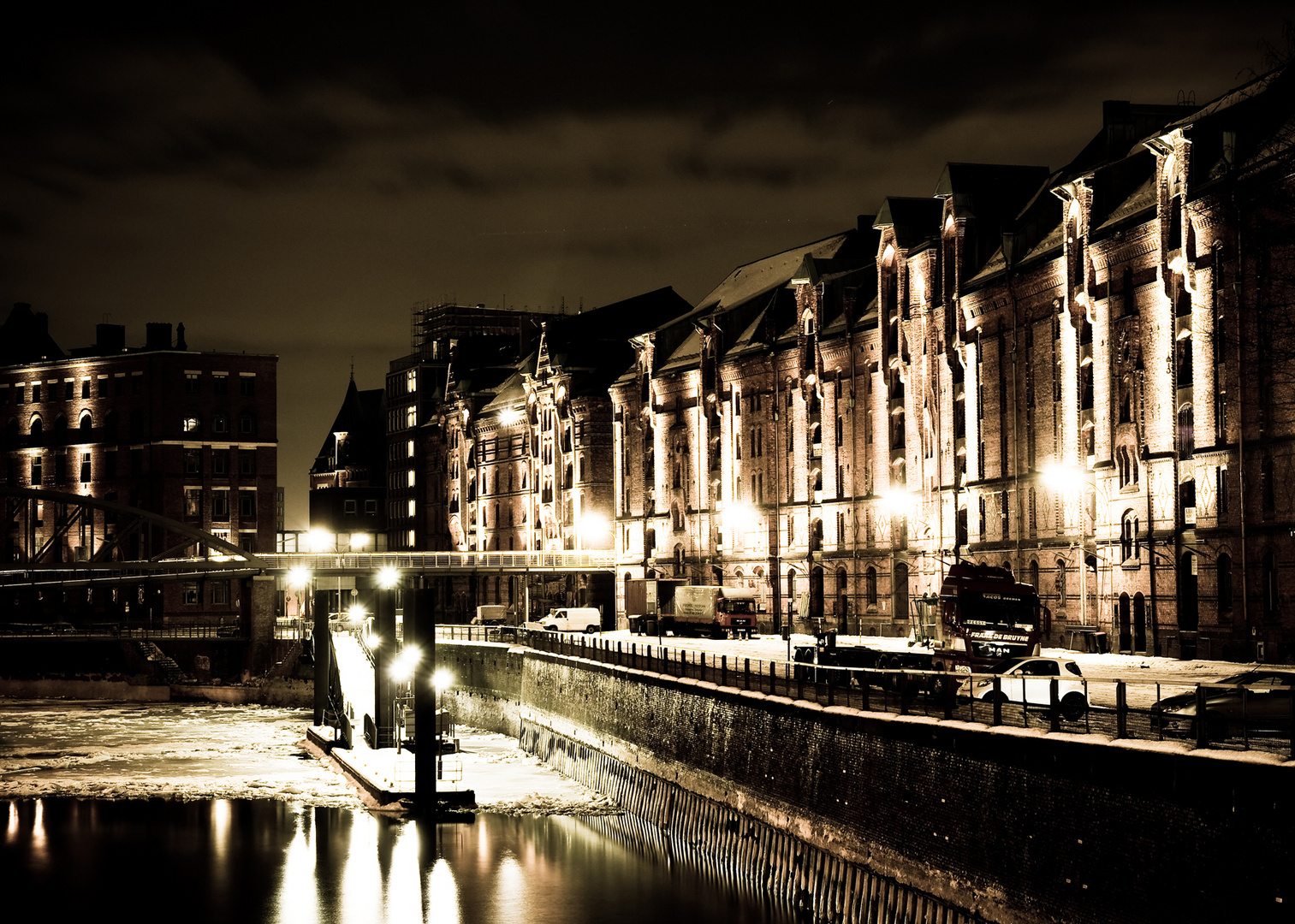 Speicherstadt Hamburg bei Nacht