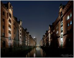 Speicherstadt Hamburg bei Nacht