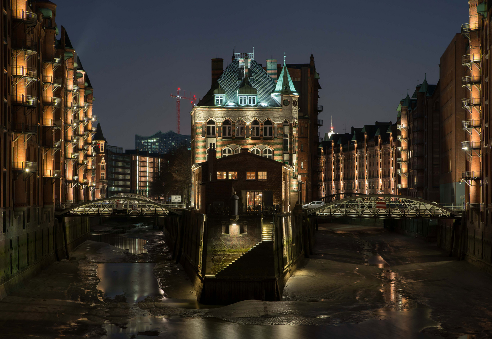 Speicherstadt Hamburg in der Nacht