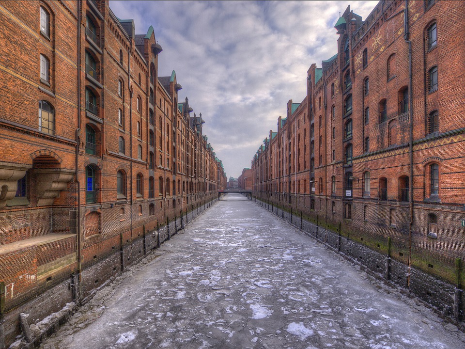 Speicherstadt im Eis