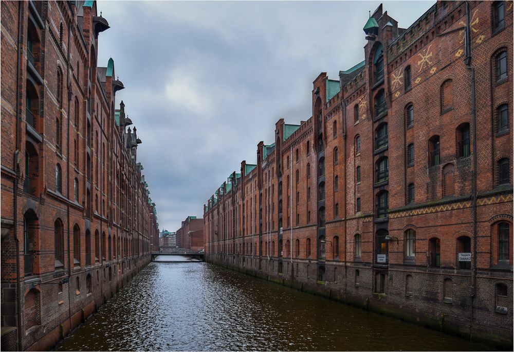 Speicherstadt im Nieselregen