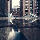 Speicherstadt in der Pfütze