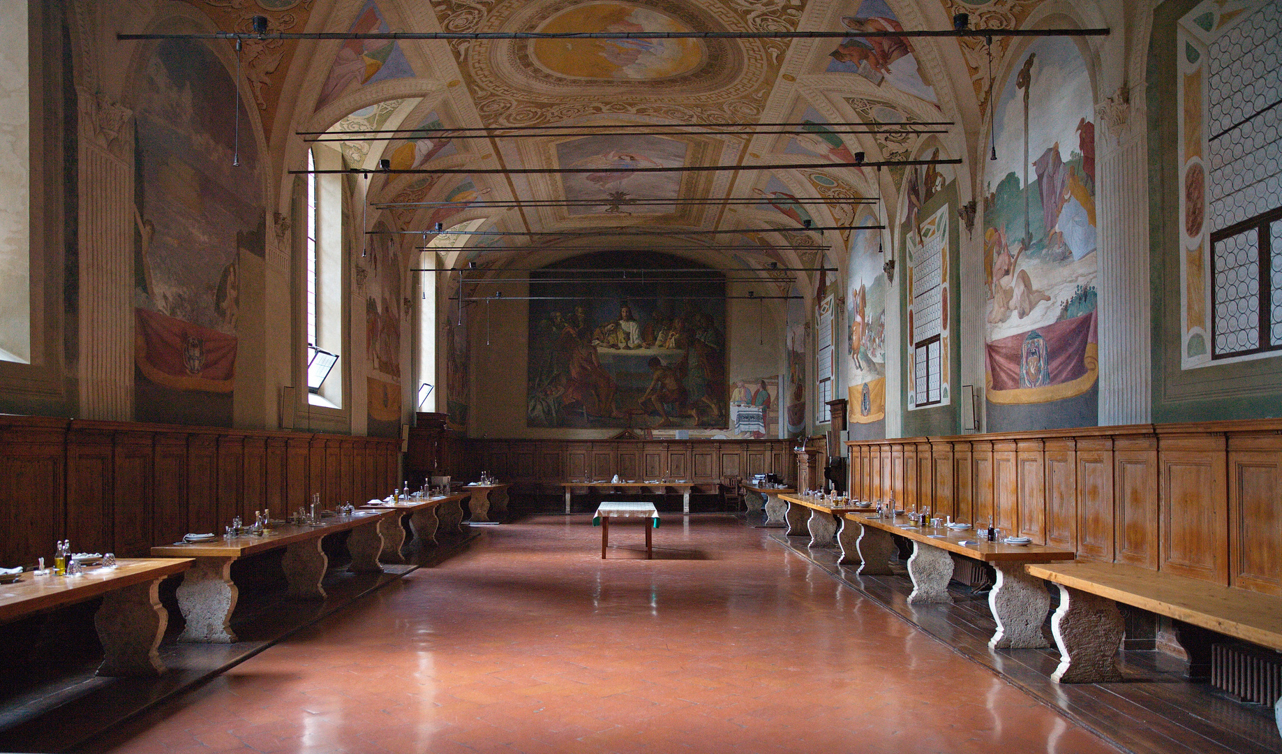 Speisesaal der Abbazia di Monte Oliveto Maggiore - Toskana