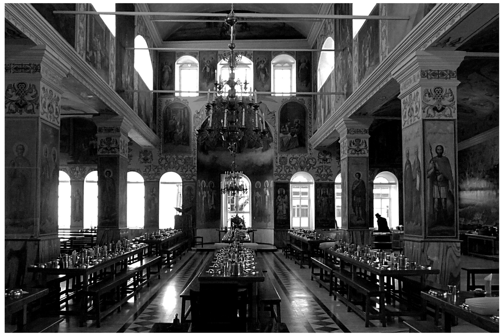 Speisesaal der Mönche im Kloster Aghios Panteleimon (Athos)