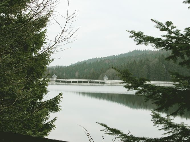 Sperrmauer der Talsperre Neunzenhain II