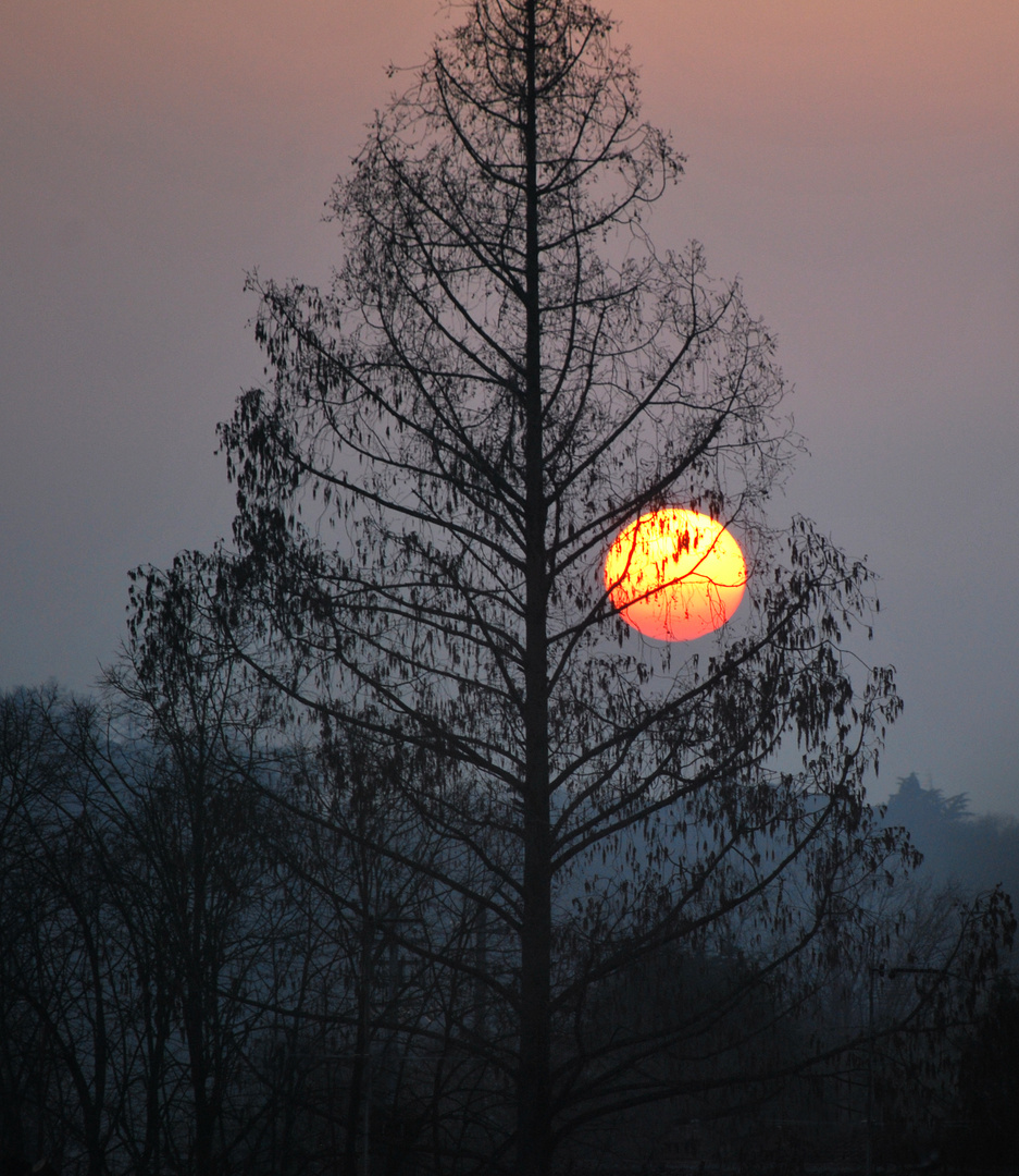 spettacolare tramonto del sole 