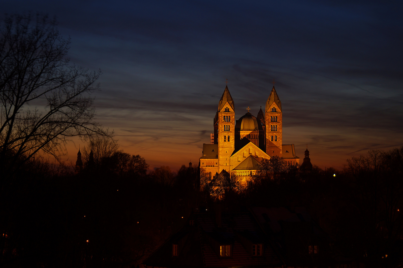 Speyerer Dom bei Sonnenuntergang