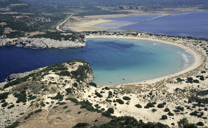 Spiaggia e laguna nei dintorni di Pylos