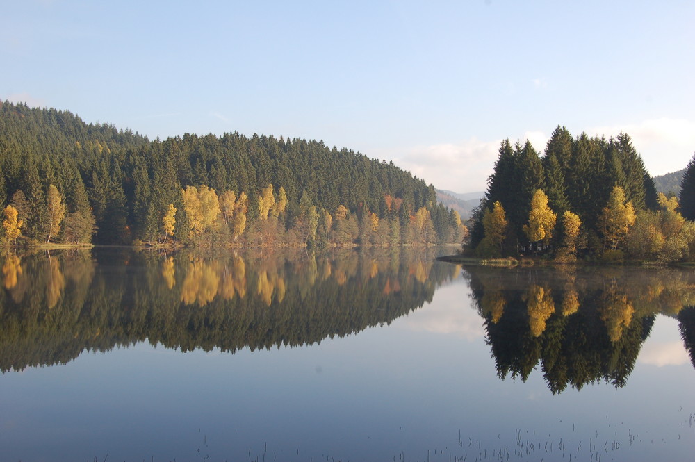 Spiegelbild Herbst am See