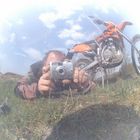 Spiegelbild KTM und Fahrer