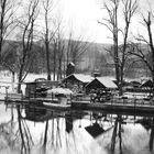 Spiegelbild vom Biergarten im Winter 2010 - Am Wehr