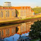 Spiegelglatte Weser in Bremen