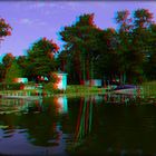 Spiegelglatter See bei Groß Köris (3D-Ana -spiegelverkehrt)