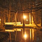 Spiegeltag: Branitzer Park bei Cottbus am Abend