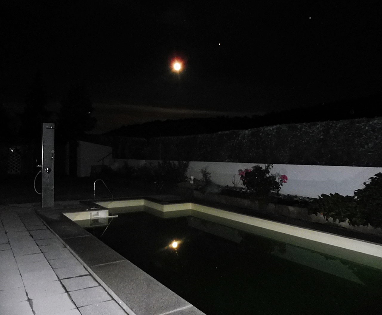 Spiegeltag ....der Mond im Pool 