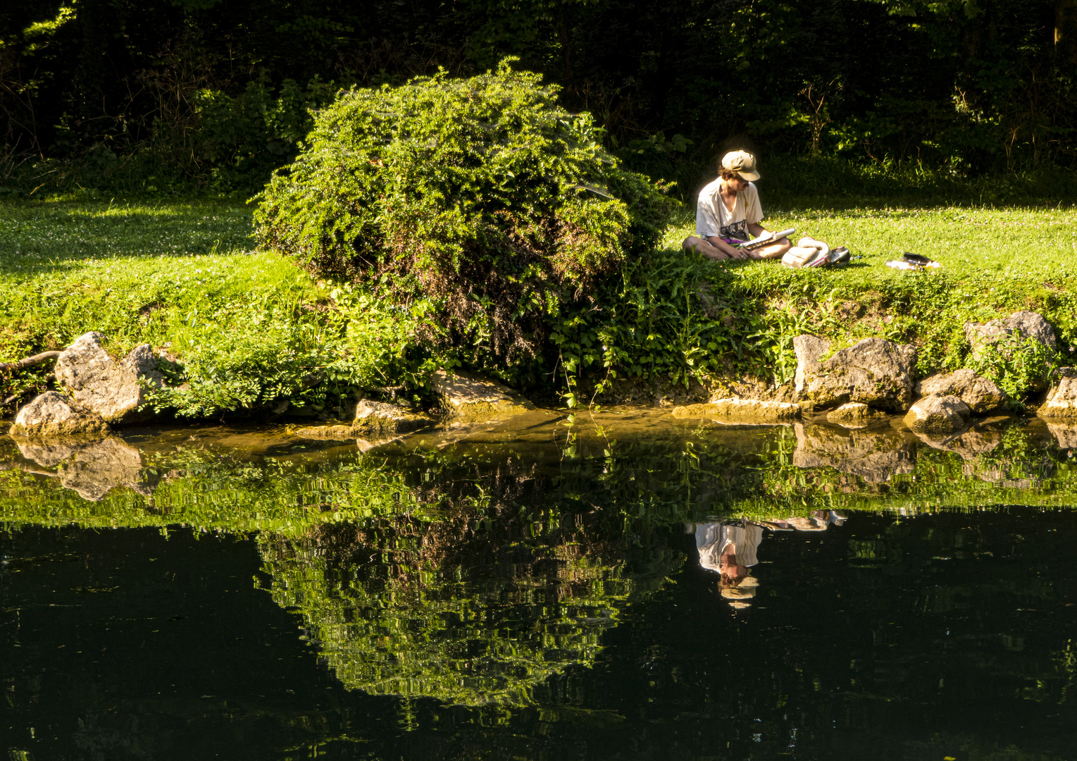 Spiegeltag - Zeichner an der Charente