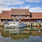 spiegelung am hafen in wismar