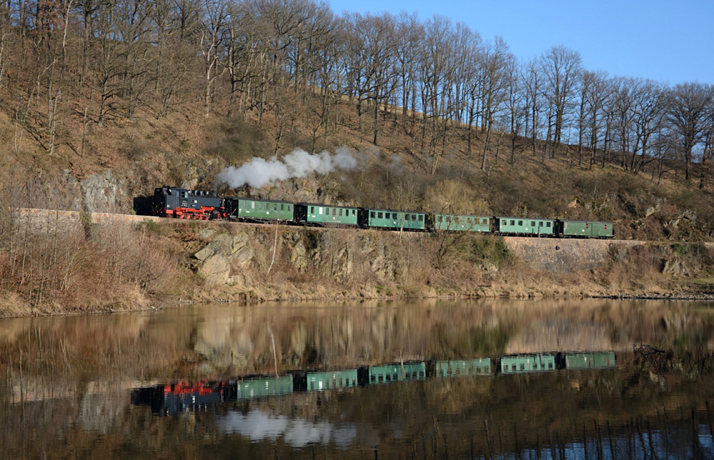 Spiegelung an der Talsperre Malter