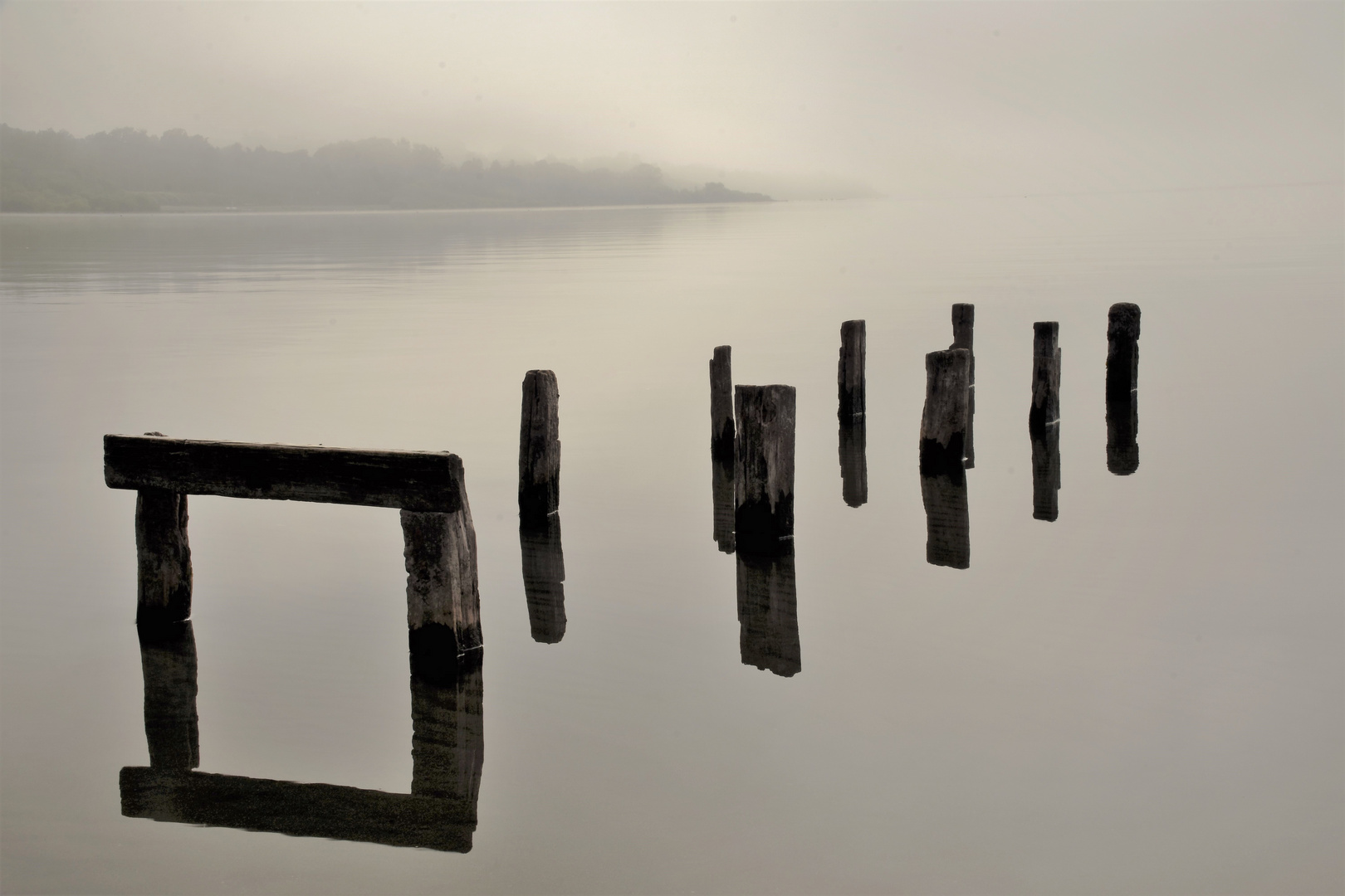 Spiegelung bei Nebel 2