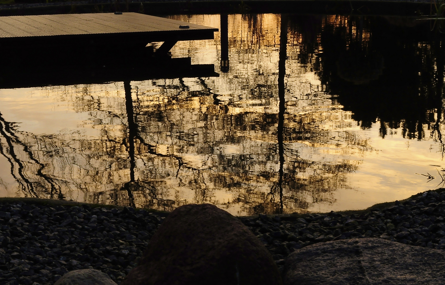 Spiegelung der Bäume im Wasser