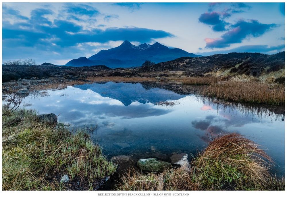 Spiegelung der Black Cullins, Isle of Skye, Schottland