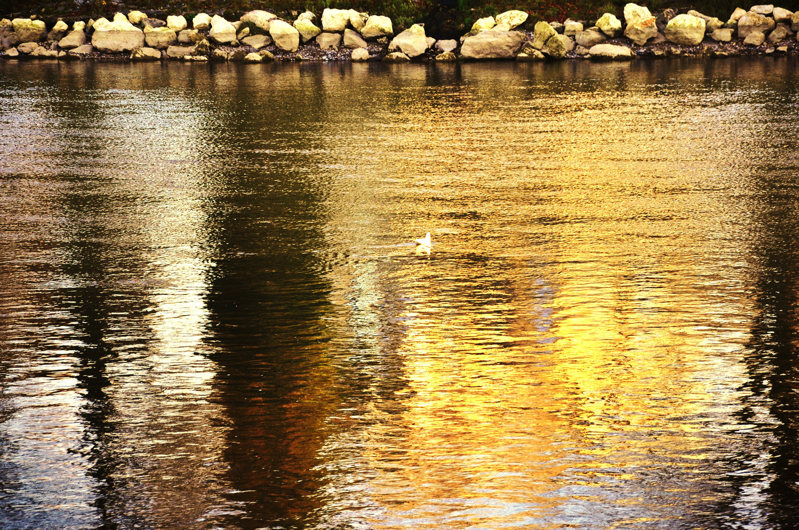 Spiegelung der Farben im Wasser