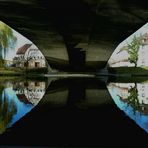 Spiegelung der Rosenbergbrücke im Neckar