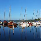 Spiegelung der Segelboote im Großen Plöner See