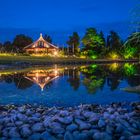 Spiegelung des Rosenpavillon am Wasser