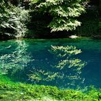 Spiegelung im Blautopf