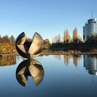 Spiegelung im Egelsee in Stuttgart