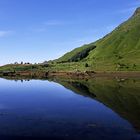 Spiegelung im glasklaren Meer (Lofoten, No)