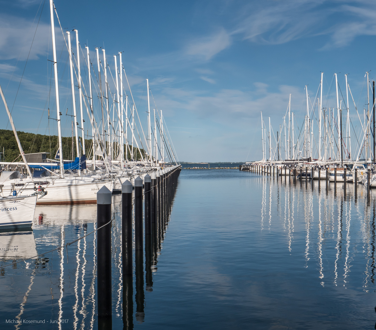 Spiegelung im Hafen von Lauterbach - Rügen