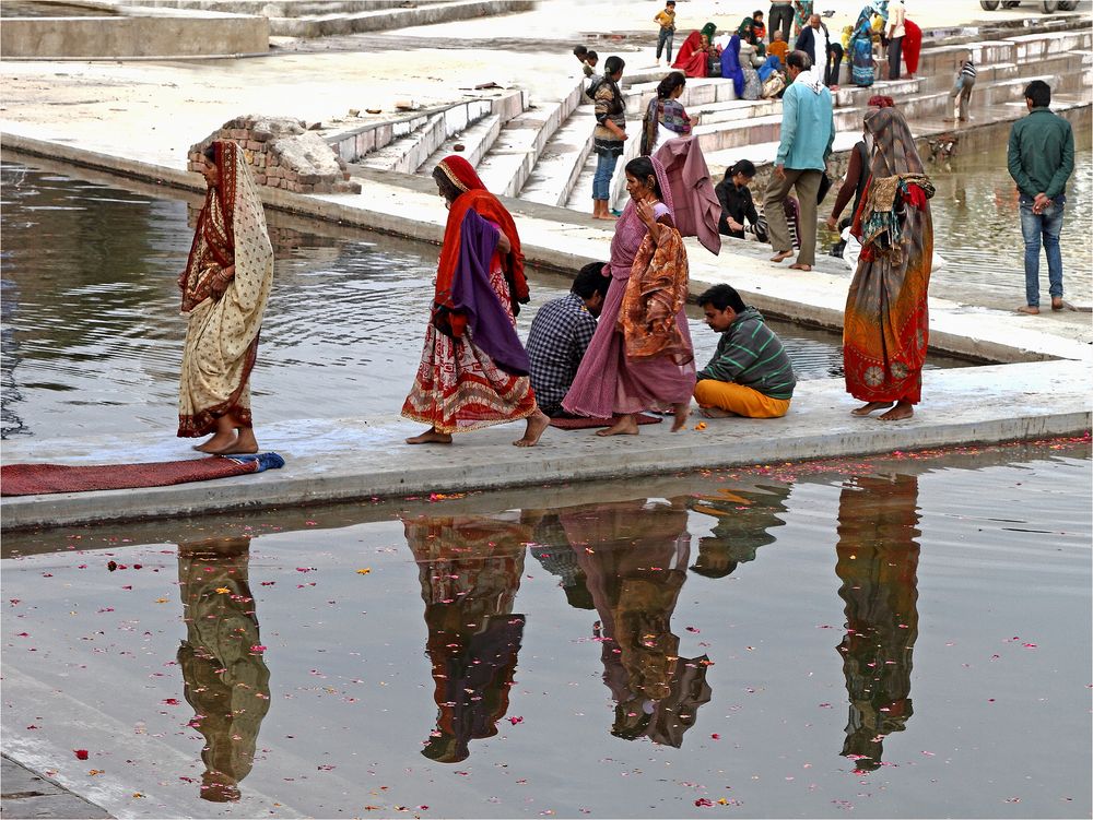 Spiegelung im heiligen See von Pushkar