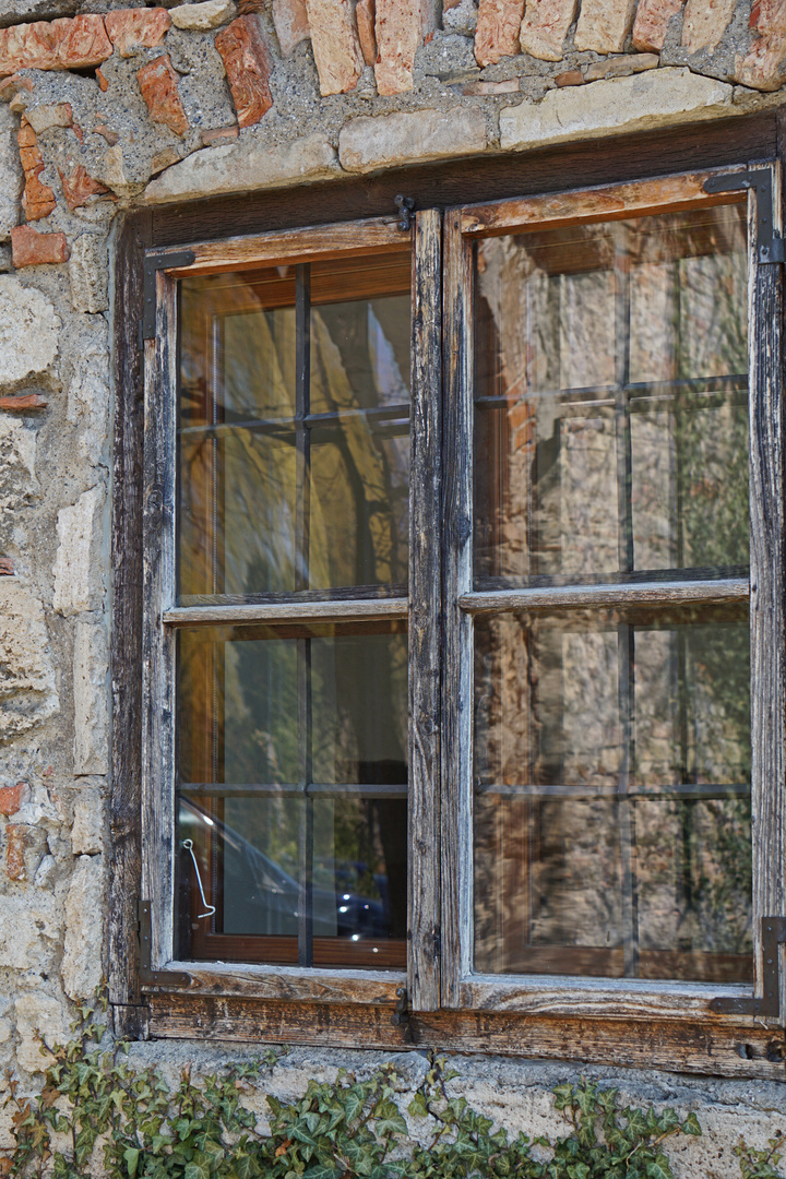 Spiegelung im Klosterfenster